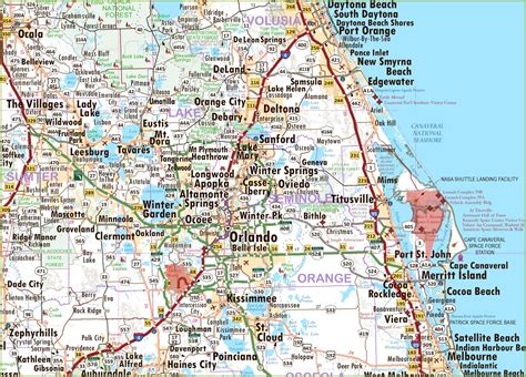 Map of Surroundings of Orlando - Ontheworldmap.com