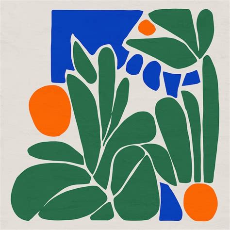 Premium Photo | Botanical Cut Outs Matisse Style