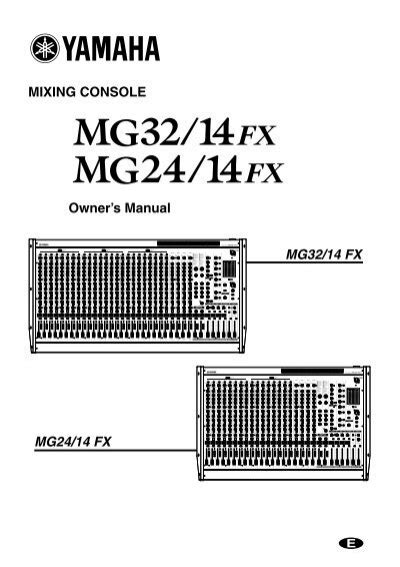 Mixing Console Owner S Manual Mg Fx Mg Fx