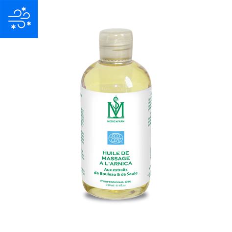 Huile de Massage Bio à lArnica Extraits Bouleau et Saule Médicafarm