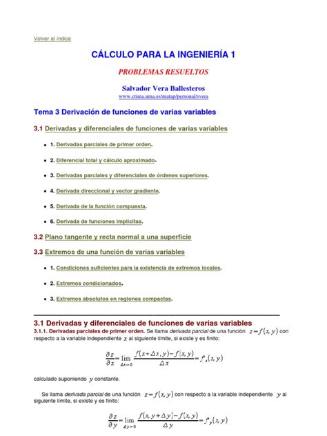 Pdf Analisis Matematico Ii Derivaci N De Funciones De Varias