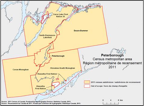 Geographical Map Of The 2011 Census Metropolitan Area Of Peterborough