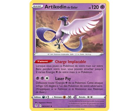 Artikodin De Galar Pv Carte Rare Reverse P E Et Bo