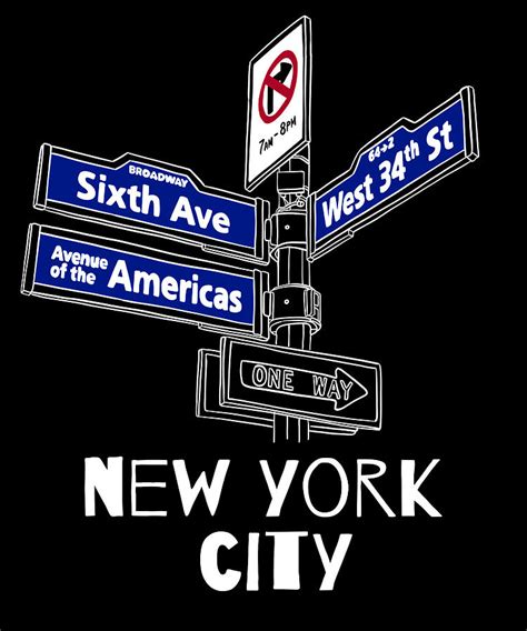 New York City Manhattan street sign Digital Art by Lance Gambis - Pixels