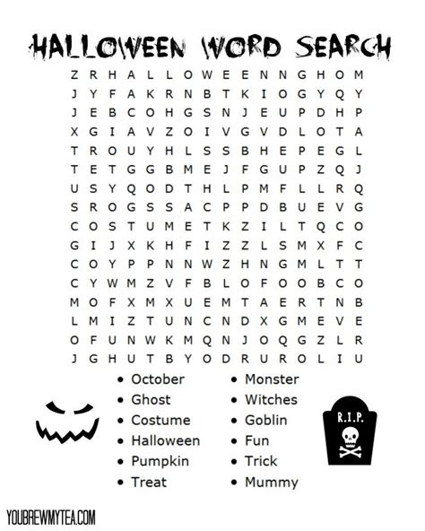 Free Printable Halloween Word Search