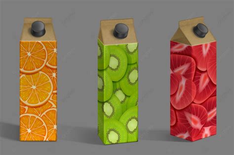 Juice Package Mockup Fruit Pack Fresh Packing Container PNG And