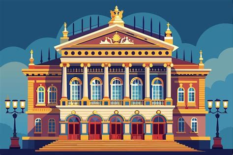 Ein großes opernhaus mit verzierten balkonen und vergoldeten