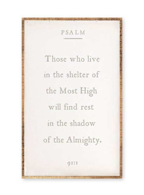 A Plaque That Reads Those Who Live In The Shelter Of The Most High