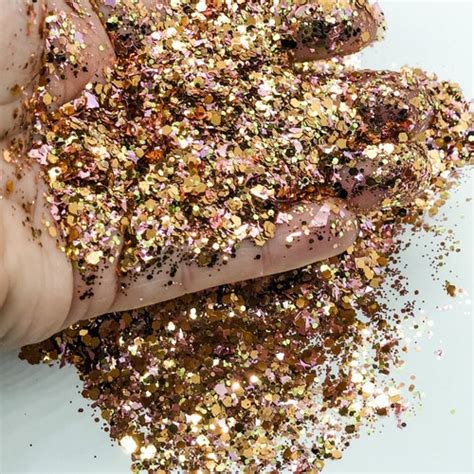 Rosey Posey Rose Gold Chunky Poly Glitter Mix For Glitter Etsy