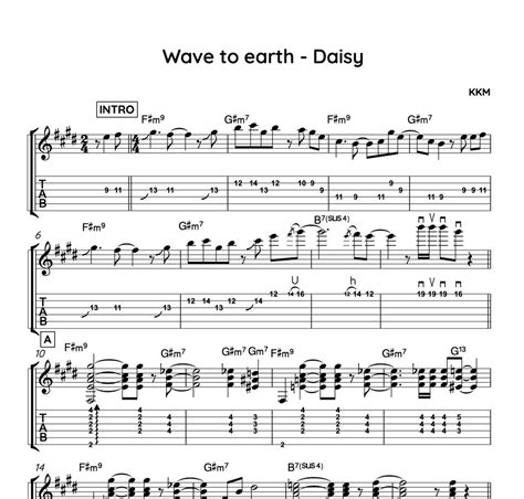 Wave To Earth Daisy Tab Pdf Sheets By Kkm