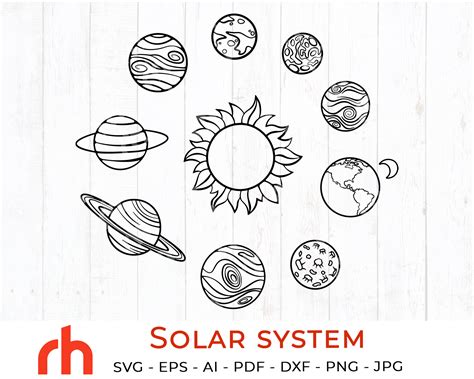 Solar System Svg Cut File