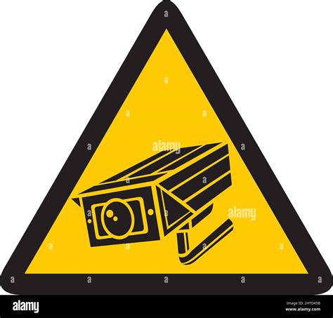 Cctv Triangle Symbols Camera Surveillance Sign Vector Illustration