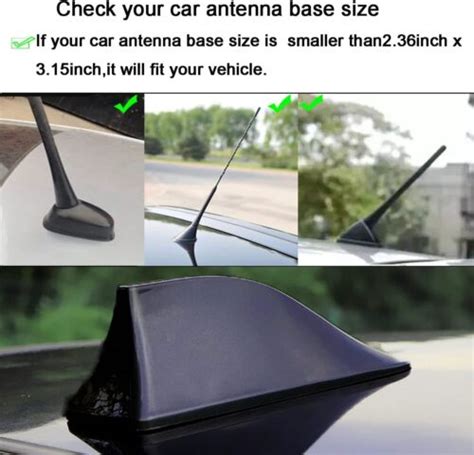 Black Shark Fin Roof Antenna Aerial Fm Am Radio Signal Decor Car Trim