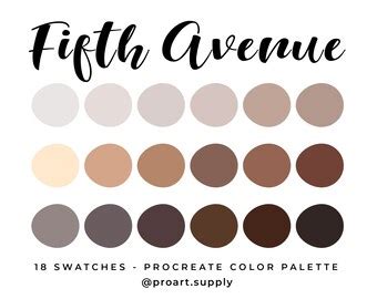 Farmhouse Procreate Color Palette Hex Codes Brown Tan Etsy