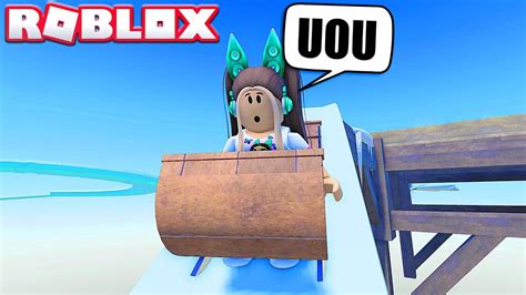 Escorregador De Gelo Impossivel Roblox Sled Obby Roblox Youtube