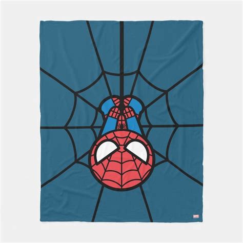 Kawaii Spider Man Hanging Upside Down Fleece Blanket Zazzle Kawaii