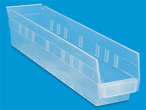 Clear Plastic Shelf Bins - 4 x 18 x 4" S-16295 - Uline