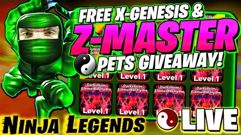 Free Z Master X Genesis Pet Giveaway Live Roblox Ninja Legends New