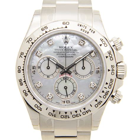 Rolex Cosmograph Daytona Mother Of Pearl Diamond Dial Men S Kt White