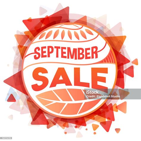 September Sale Inscription On A White Circle Stock Illustration