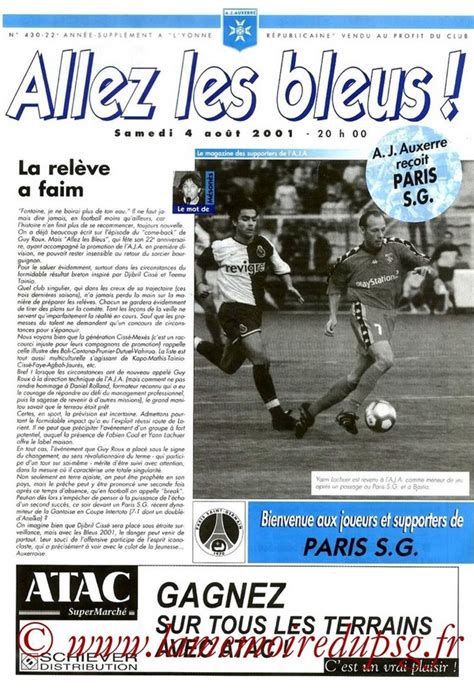 Auxerre Psg Division Histoire Du Psg