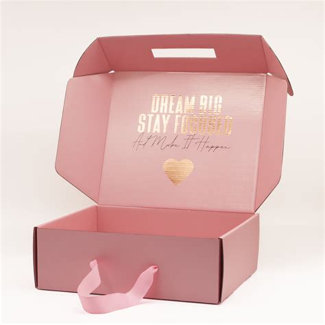 Custom Logo Pink Shipping Boxes For Small Business Small Corrugated Mailer Cardboard Boxes For