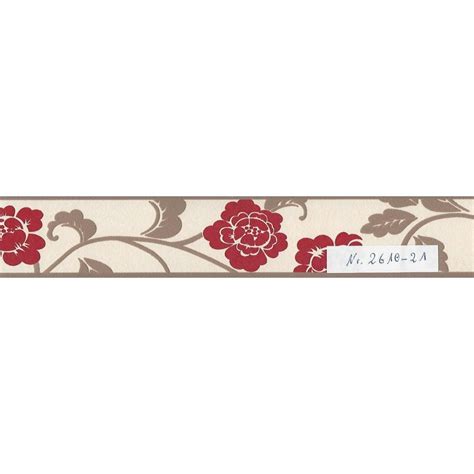 Floral Red Self Adhesive Border As Creation