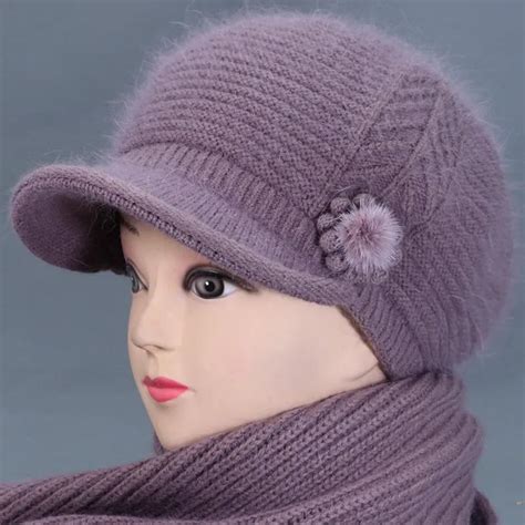 Buy Hat Womens Winter Warmth And Thick Velvet Old Lady Rabbit Woolen