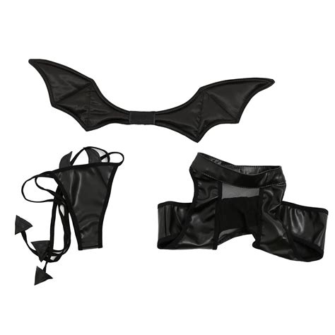 Buy Women Open Chest Black Sexy Lingerie Set Bat Wing Flirty Halter Top And Thong Plus Size