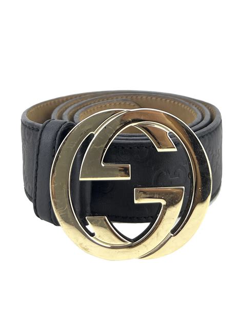 Cinto Gucci Interlocking G Guccissima Preto Original Etiqueta Nica