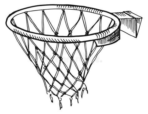 Basketball Hoop Sketch Hand Drawn Sport Basket Stock Vector