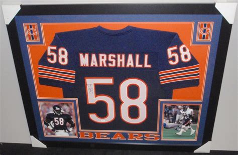 Wilber Marshall Signed Bears 35x43 Custom Framed Jersey (JSA COA ...