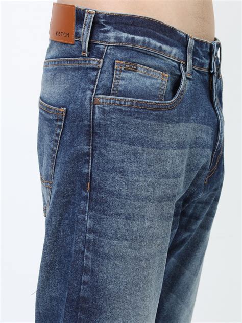 Buy Ketch Blue Straight Fit Stretchable Jeans For Men Online At Rs