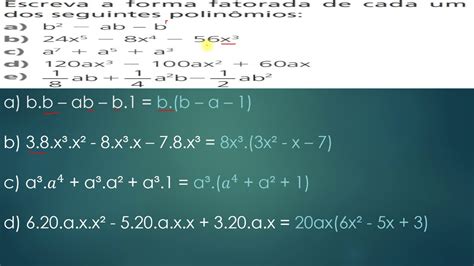 Exercicio De Fatoração De Polinomios BRAINCP