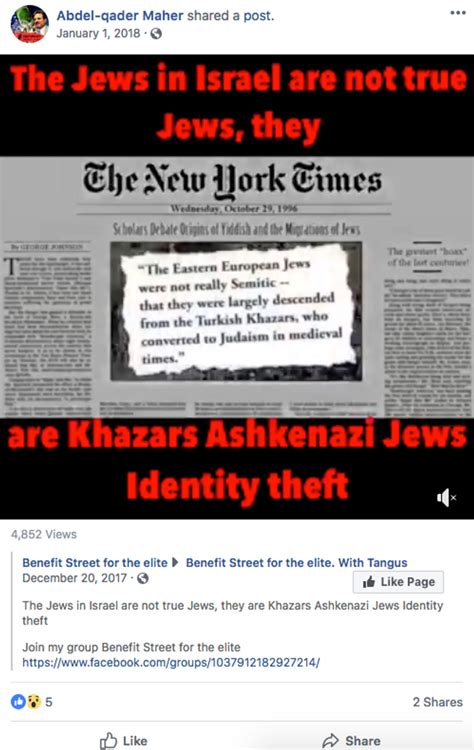 Tlaib Ally Posts Anti Semitic Khazar Theory On Facebook