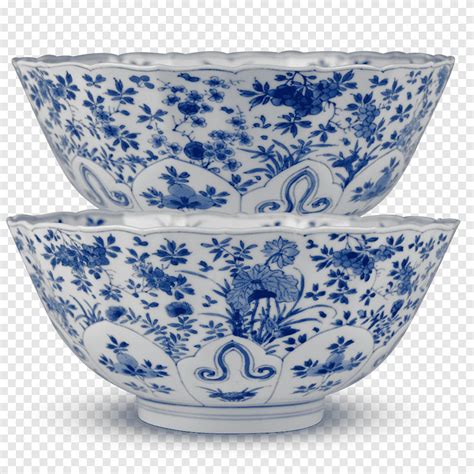 Piring Tembikar Biru Dan Putih Porcelain Kraak Ware Bowl Vas Seladon