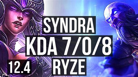 Syndra Vs Ryze Mid 7 0 8 Godlike 900k Mastery Na Diamond 12 4