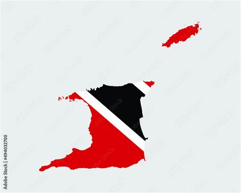 Trinidad And Tobago Flag Map Map Of The Republic Of Trinidad And Tobago With Country Banner