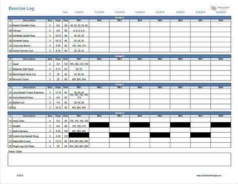 Excel Spreadsheet Workout Plan Google Spreadshee microsoft excel ...