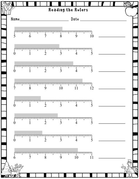 Reading a Decimal Ruler Worksheet Math Problems | Teaching Resources