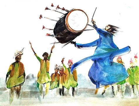 Jhumar Dance Painting by Khalid Saeed