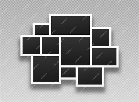 Premium Vector Collage Of Empty Photo Frames Realistic Vector Mockups