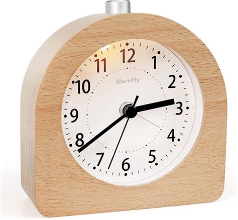 Navaris Analog Holz Wecker Mit Snooze Retro Uhr Halbrund Mit