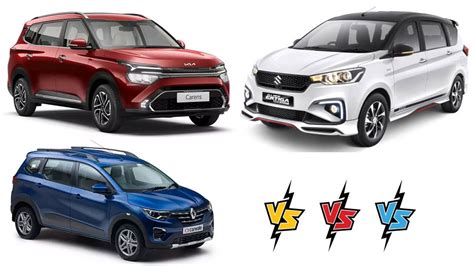 New Maruti Suzuki Ertiga Vs Kia Carens Vs Renault Triber Comparison In