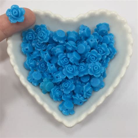 Flor Azul Furo Passante 13mm 30 Unidades Elo7