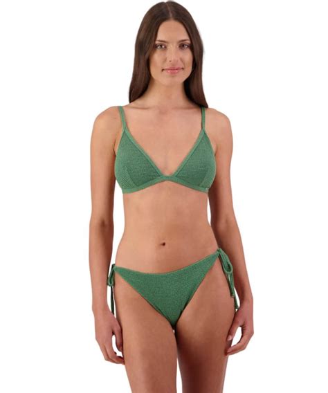 Retro Deco Bralette Tri Bikini Top In Seaweed Moontide Swimwear