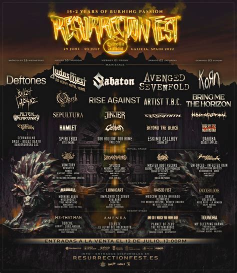 El Resurrection Fest Estrella Galicia 2022 Presenta Cartel Y Promete La