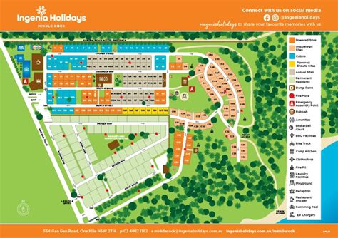 Middle Rock Holiday Park Map Ingenia Holidays