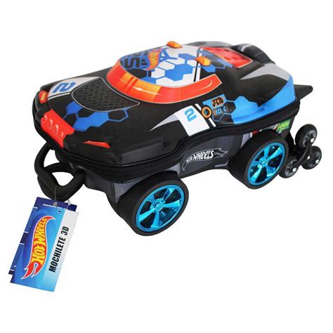 Mochila D De Rodinhas Infantil Hot Wheels Terrain Storm Preto Maxtoy
