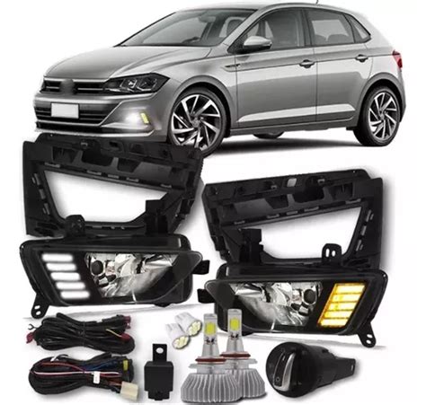 Kit Farol Milha Polo Virtus C Drl Seta Kit Super Led